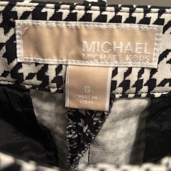 Women's Michael Kors Black White Hounds Tooth Design Skinny Pants Size 6 - Picture 4 of 4